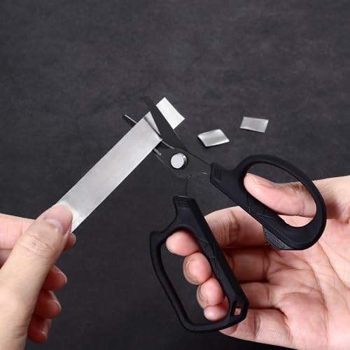 JARVISTAR 4.65" Fishing Scissors - Heavy Duty Line Cutter with Spring Clip Keychain, Dual Serrated Stainless Blades - Cuts Braided, Mono & Fluorocarbon Lines for Saltwater & Freshwater Black - color: Black