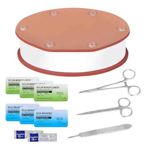 Ultrassist Suture Practice Kit for Medical Students,Suture Practice Pad with Realistic Suture Tools for Medical Training, Nursing Doctor (Replaceable Silicone Pad)