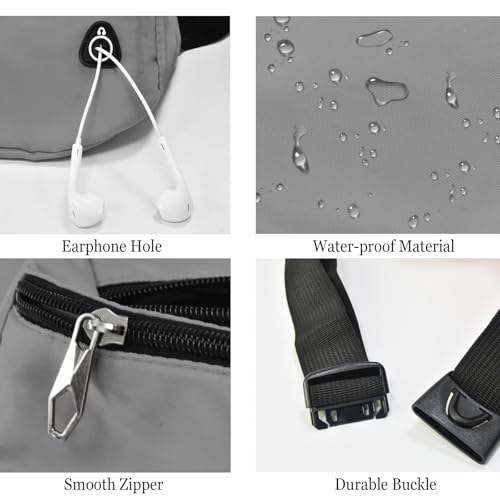 Fanny Pack for Women Men,Crossbody Fanny Pack Water Resistant Sports Waist Bag Pack, Belt Bag for Travel Hiking Running - color: 1pack-lightgrey