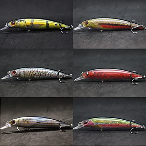 Minnow Crankbait for Bass Fishing Bass Lure Jerkbait Fishing Lures and Tackle Box - color: HM600KB3