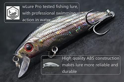 Minnow Crankbait for Bass Fishing Bass Lure Jerkbait Fishing Lures and Tackle Box - color: HM219KB