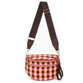 Crossbody Bags for Women, Spacious Nylon Belt Purse Fanny Packs, Crescent Oversized Checkered Bum Bag (Checkered - Yellow Rose) - color: Checkered - Yellow Rose