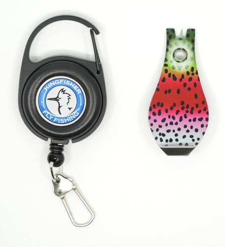 Kingfisher Fly Fishing Zinger with Wide Nipper - color: Rainbow Trout