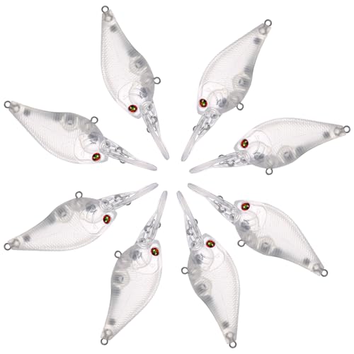 20pcs/25pcs Fishing Blanks Lures Kit Fishing Topwater Unpainted Swimbait Unpainted Crankbaits Hard Baits DIY Lure for Bass Salmon Trout Saltwater and Freshwater - color: 25PCS 3.53″/0.38oz