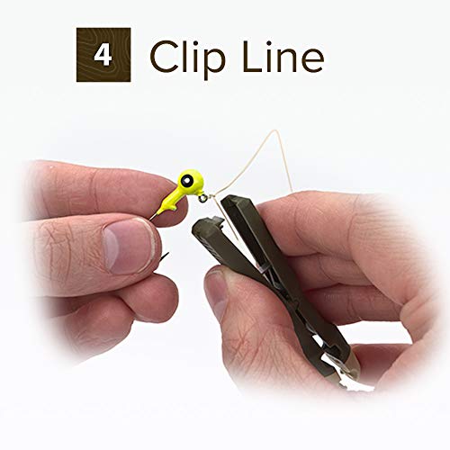 Fly and Ice Fishing Knot Tying Tool | Easily Tie Knots, For Flies, Hooks, and Jigs, Grip Eyelet, Thread Line, Tie Knot and Clip Line