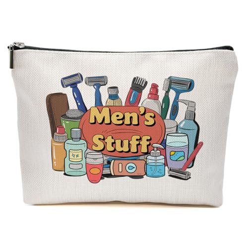JIUWEIHU Men's Stuff Makeup Bag, Funny Grooming Cosmetic Bags Travel Organizer Bag Zipper Pouch, Christmas Birthday Gifts for Friend, Skincare Organizer Gift for Him - color: Multicolor 0059