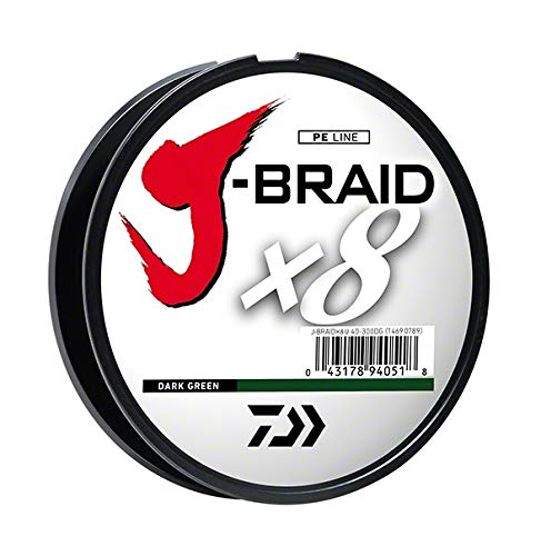 Daiwa J-Braid 300M 8-Strand Woven Round Braid Line - color: CHARTREUSE, size: 50 lb
