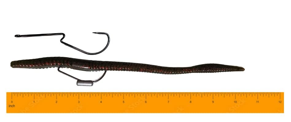 Long Shank Neck EWG Offset Worm Hook Wide Gap Swimbait Weedless Fishing Terminal Tackle - color: 10/PK LONG NECK EWG 5/0 HOOK & (4) WEIGHTS