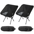 Wind Tour Portable Camping Chair Foldable Outdoor Chair for Hiking Camp Backpacking Lawn Beach Fishing Picnic with Carry Bag (Black-2) - color: Black-2