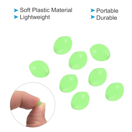 PATIKIL Glow Fishing Beads Soft Plastic Oval Rubber Luminous Fishing Bait Eggs Rig Bead Tackle Lures Accessories with Storage Box - color: Green, size: 8x6mm