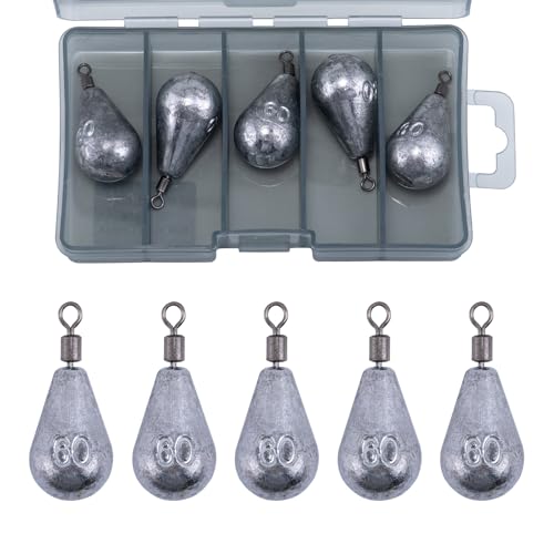 Goture Tungsten Teardrop Drop Shot Weights, 1/32 oz x 10, Ideal for Saltwater, Freshwater, Bass Fishing - size: 2oz - 5pcs