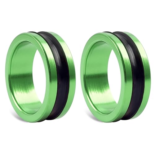 Fishing Lines Puller Ring, Lines Dragger Alloy Ring Shocked Absorption Hand Protecting Rings Assist Device for Leader Line and Hook Knots Adults Beginners Enthusiasts - color: Green-2pcs