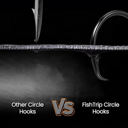 FishTrip Inline Circle Hooks Saltwater, 25pcs Fishing Catfish Hooks for Saltwater & Freshwater, Live Bait Non-Offset Wide Gap Fish Hook for Catfish, Striped, Bass, Salmon, Mackerel, Tuna Size 4-7/0 - size: 1/0_25pcs