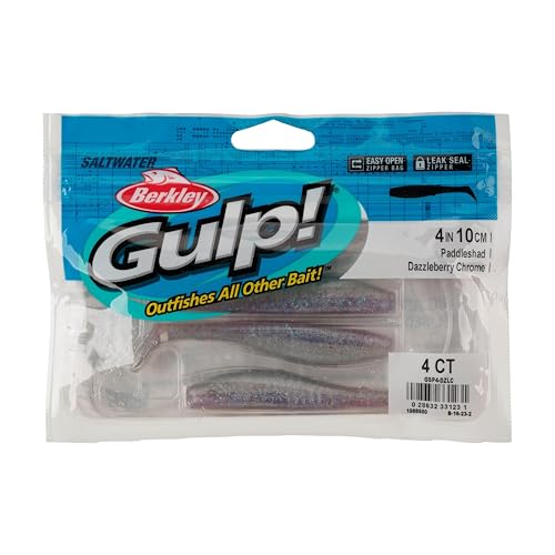 Berkley Gulp! Saltwater Paddleshad Fishing Soft Bait - color: Dazzleberry Chrome, size: 4"