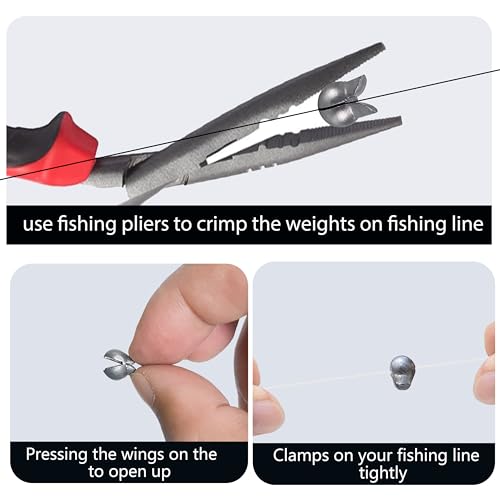 100PCS Split Shot Fishing Weights Round Removable Fishing Sinkers for Fly Bass Fishing Casting 4 Sizes - color: Grey, size: 1g 100pcs