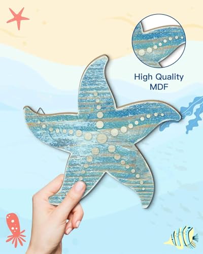 Putuo Decor Starfish Wall Decor Set Ocean Theme Coastal Decorative Wall Art For Living Room Bedroom Bathroom Beach House Entryway - color: Starfish