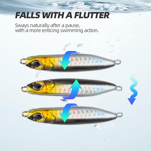 Scaled Jigging Spoons – 10 Pcs/Box, 5 Size Options, High-Performance Lead Lures for Freshwater and Saltwater Fishing, Accurate Scaled Design, Attracts Various Fish Species - size: 1/3 oz