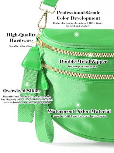 Pure Colour Crossbody Bag Bum Bag for Women,Spacious Purse Fanny Packs Belt Bag,Oversized Bum Bag (Colour Bum Bag-Kelly Green) - color: Colour Bum Bag-Kelly Green