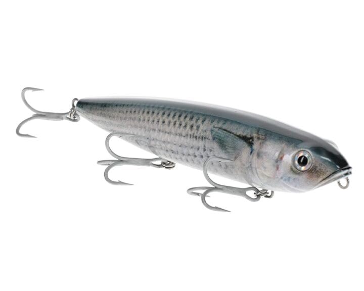 Strike King Sexy Dawg Hard Knock Saltwater Hard Bait Fishing Lure, 4.5", 5/8 oz, Steel Sound Chamber, 3D Eyes - color: Natual Mullet