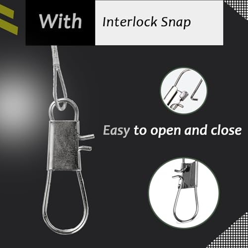 AMYSPORTS Freshwater Wire Fishing Leader Stainless Heavy Duty Wire Leader Fishing Saltwater Rigs Leaders Fishing Steel White Nickel - size: #1 (5.9in-20lb) 50pcs