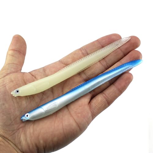 5pcs Soft Fishing Lures - Bionic EEL Artificial Baits for Bass Pike Trout Perch, Saltwater & Freshwater