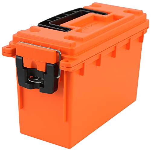 Sheffield 12680 Marine Storage Box, Dry Box Made in USA, Water Resistant Container for Boat and Dock Gear, Small Parts Organizer with Latch, Stackable - color: Orange, size: 11.25" L x 5" W x 7.25" H