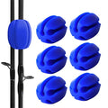 6pcs Fishing Rod Holder Straps, 5 Hole Fishing Tackle Ties, Silicone Stretchy Rod Holder, Fishing Rod Tie Holder Egg Shaped Binder for Outdoor Fishing blue - color: blue