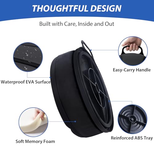 5 Gallon Bucket Seat with 3" Thick Seat Foam Cushion, 360°Swivel Bucket Lid Seat, Waterproof & Silent Bucket Seats for Dove Duck Hunting, Ice Fishing, Baseball, Camping - color: Black