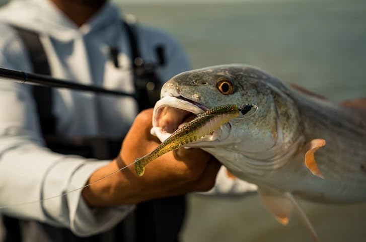 6th Sense – Party Paddle 4.3" – Saltwater Swimbait – Inshore Fishing – Redfish/Trout/Snook – Paddle Tail Soft Plastic - color: Spanish Bone