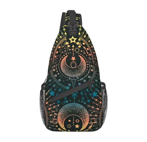 VOOHDDY Magical Astrology Moon Star Magic Sling Bag For Women Men Travel Hiking Backpack Crossbody Shoulder Chest Bags Casual Daypack Sport - color: Magical Astrology Moon Star Magic