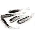 Cafurty 10Pcs Fishing Soft Plastic Lures, Minnow Crappie Lure Soft Fishing Lure Gray Lure Swim Bait Silver Carp Fish Tackle Artificial Bait Split Tail Set