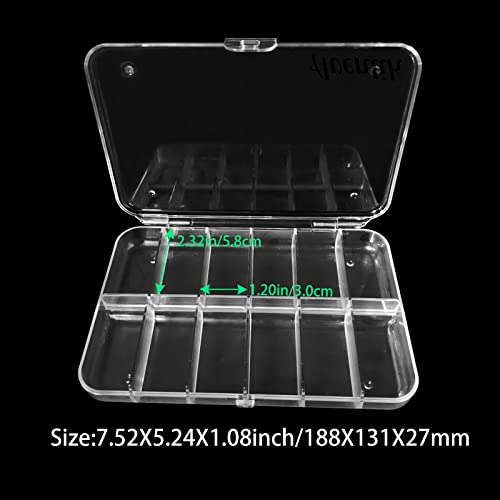 Aventik Polycarbonate Fly Fishing Fly Box Transparent Strong Hook Box Multi-compartment Options Great Pocket Size 7.52X5.24X1.08inch Fishing Tackle(12C) - color: 12C