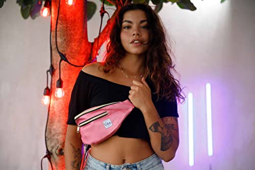 Vibe Festival Gear Rave Fanny Pack for Women Men – Festival, 4 Pockets, Adjustable Strap, Cute Waist Bag, Crossbody Belt Bag, Hiking, Running, Cycling - color: Pink, size: Fits Most