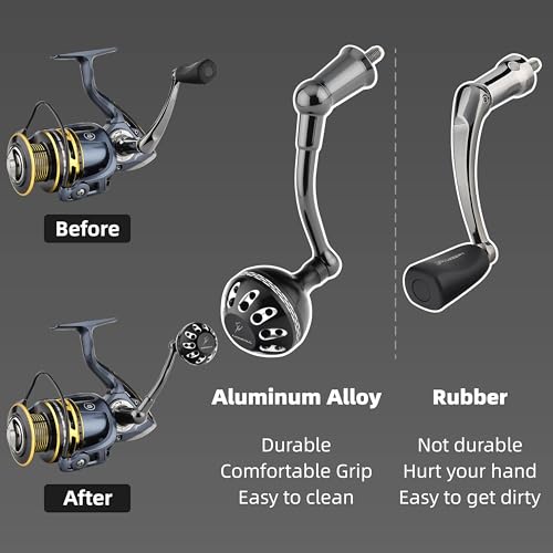 GOMEXUS Power Handle for Pflueger President Spinning Reel Crank (Not for President Lock Type) - color: For President 35 40