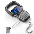 Luggage Scale, 110lb/50kg Luggage Weight Scale with Backlit LCD Display, Digital Fish Scale with Measuring Tape Portable Hanging Scale Suitcase Scale with Handle & Large Hook & 2 AAA Batties - color: Black handle-001