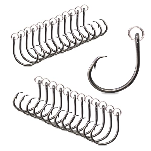 Mustad Ringed Demon Offset Circle 4X Strong - Designed to Perform Flawlessly Featuring Kirbed Hook -Black Nickel - size: Size 2/0 - Pack of 25