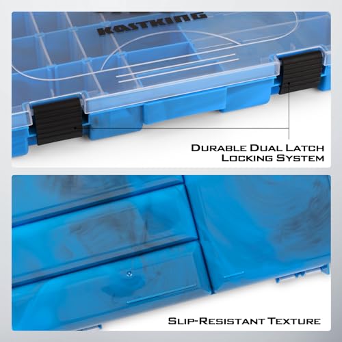 KastKing Tackle Boxes, Plastic Box, Plastic Storage Organizer Box with Removable Dividers - Fishing Tackle Storage - Box Organizer - 2 Packs /4 Packs Tackle Trays - Parts Box - color: Blue Camouflage, size: 3600(4Pack)