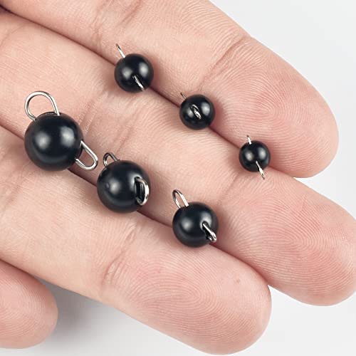 Tungsten Cheburashka Weights, Free-Swinging, Multiple Sizes | High-Density Tungsten • Removable Wire Clip • Finesse Soft Plastic Rigs - color: Matte Black, size: 1.0g - 10 Pack