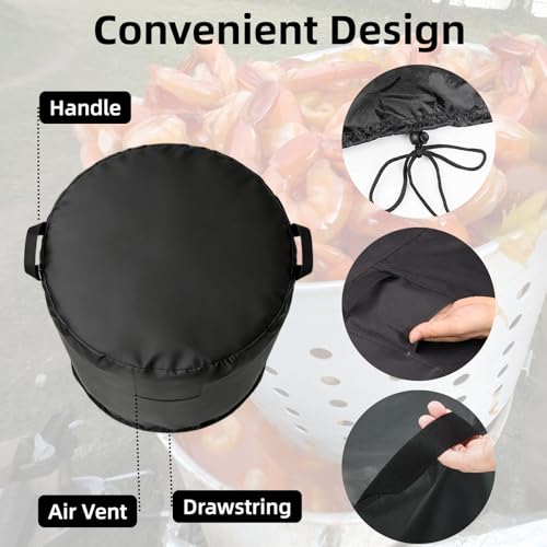 Turkey Fryer Cover, Waterproof Crawfish Boiler Cover for Big Easy Turkey Fryers,Protective Covers for Seafood Boil Pot and Burner Kit-21 D x 21" W x 25" H - size: 21" D x 21" W x 26" H