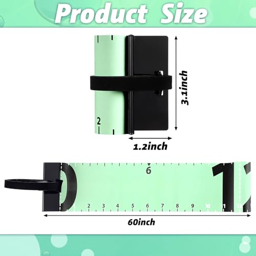 Soulchen 2 Pcs 60 Inch Fishing Ruler Fishing Measuring Tape with Bump Board Waterproof Portable Roll up Fish Measuring Board Device Tool for Crappie Tuna Shark Swordfish