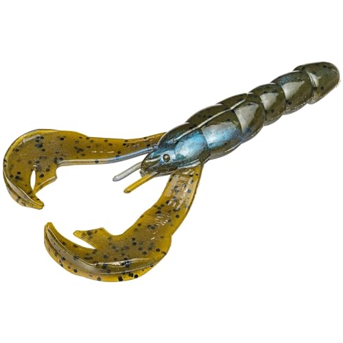Strike King Rattlin' Rage Craw Soft Bait Fishing Lure, 4", Glass Rattle Chamber - color: Blue Craw, size: 4"