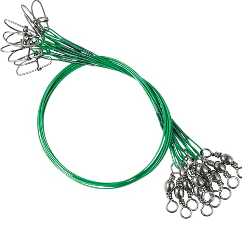 QISHUO Wire Stainless Fishing Leader Saltwater Freshwater Line Fishing Leaders Steel Snap Rigs Wire Leader Lure Black Nickel - size: Size #3 (9.8in-40lb) 30pcs