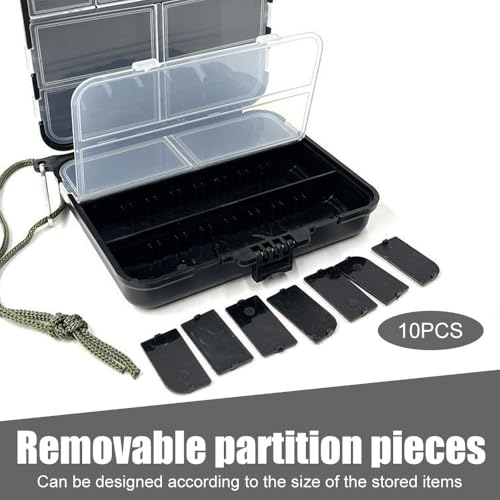 Fishing Tackle Box, Waterproof Double-Sided Utility Fishing Lure Storage Organizer with Removable Dividers for Hooks, Baits
