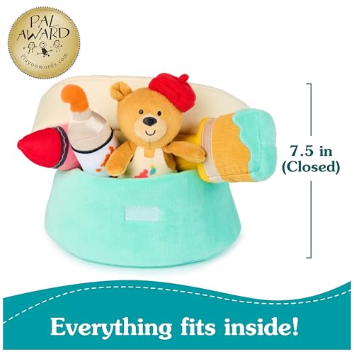 GUND Baby My Little Artist 5-Piece Plush Playset with Rattle, Squeaker and Crinkle Plush Toys, Sensory Toy for Babies and Newborns, 7.5” - style: Artist Playset
