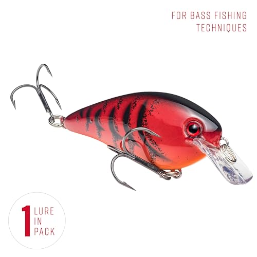 Strike King KVD 1.5 Hard Knock Fishing Lure, 3/8 oz, 3D Lifelike Eyes - color: 450 - Delta Red, size: 1.5-Ounce