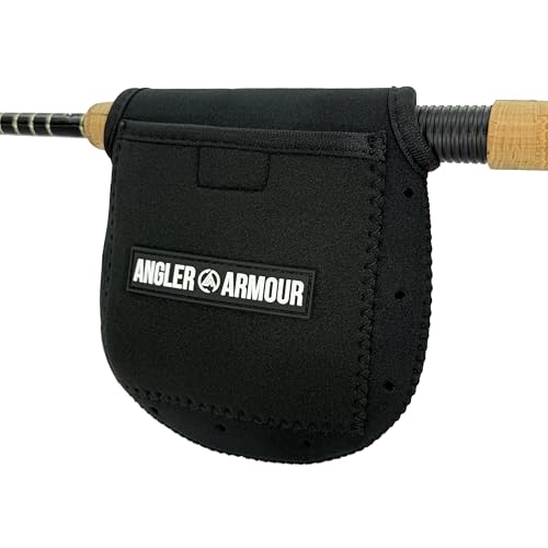 Angler Armour Spinning Reel Cover, Fishing Reel Cover, Neoprene Spinning Reel Case, Spinning Reel Sleeve, Spinning Reel Protective Pouch, Fits 1000, 2000, 3000, 3500 Series Reels (Black) - color: Black