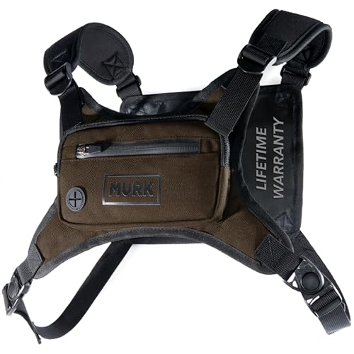 MVRK Water Resistant Running Vest Chest Pack, Phone Holder for Running, Lightweight Training Pack with Reflective Detail - color: Brown