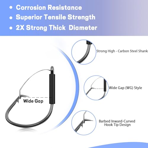 25-Pack 2X Strong Weedless Wacky Rig Hooks - Ultra Sharp Neko Rig Circle Weedless Hooks for Bass & Catfish,Saltwater & Freshwater - color: 3/0_25PCS