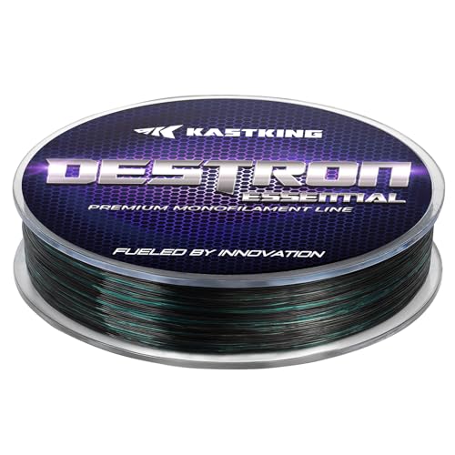 KastKing Destron Essential Monofilament Fishing Line, Advanced Polymer Coating for High Abrasion Resistance, Super Smooth, High Strength, Low Memory Mono Line, Fresh and Saltwater Fishing - color: Midnight Camo, size: 8LB(300 Yds)