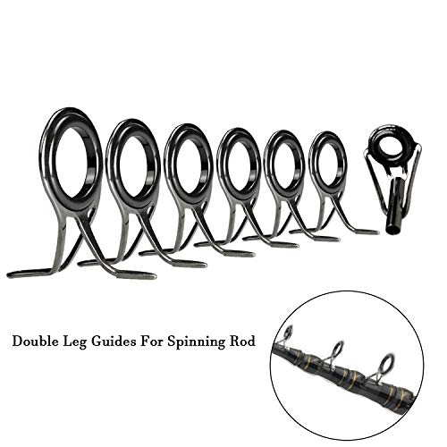 QualyQualy Fishing Rod Repair Kit - Tip Guide Replacement - Stainless Steel Ceramic Ring - 6pcs/7pcs/30pcs - color: C - Rod Guides 7pcs